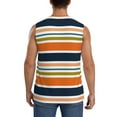 thumbnail image 4 of Haiem Men's Colorful Pastel Stripes Print Tank Tops Summer Sleeveless Cut Off Workout T-Shirts Fitness Vest Athletic Undershirts-3X-Large, 4 of 8
