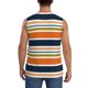 thumbnail image 4 of Fotbe Colorful Pastel Stripes Men's Camiseta sin Mangas Estampada para Hombres, Playera Casual para Gimnasio, Entrenamiento, Playa-Large, 4 of 7