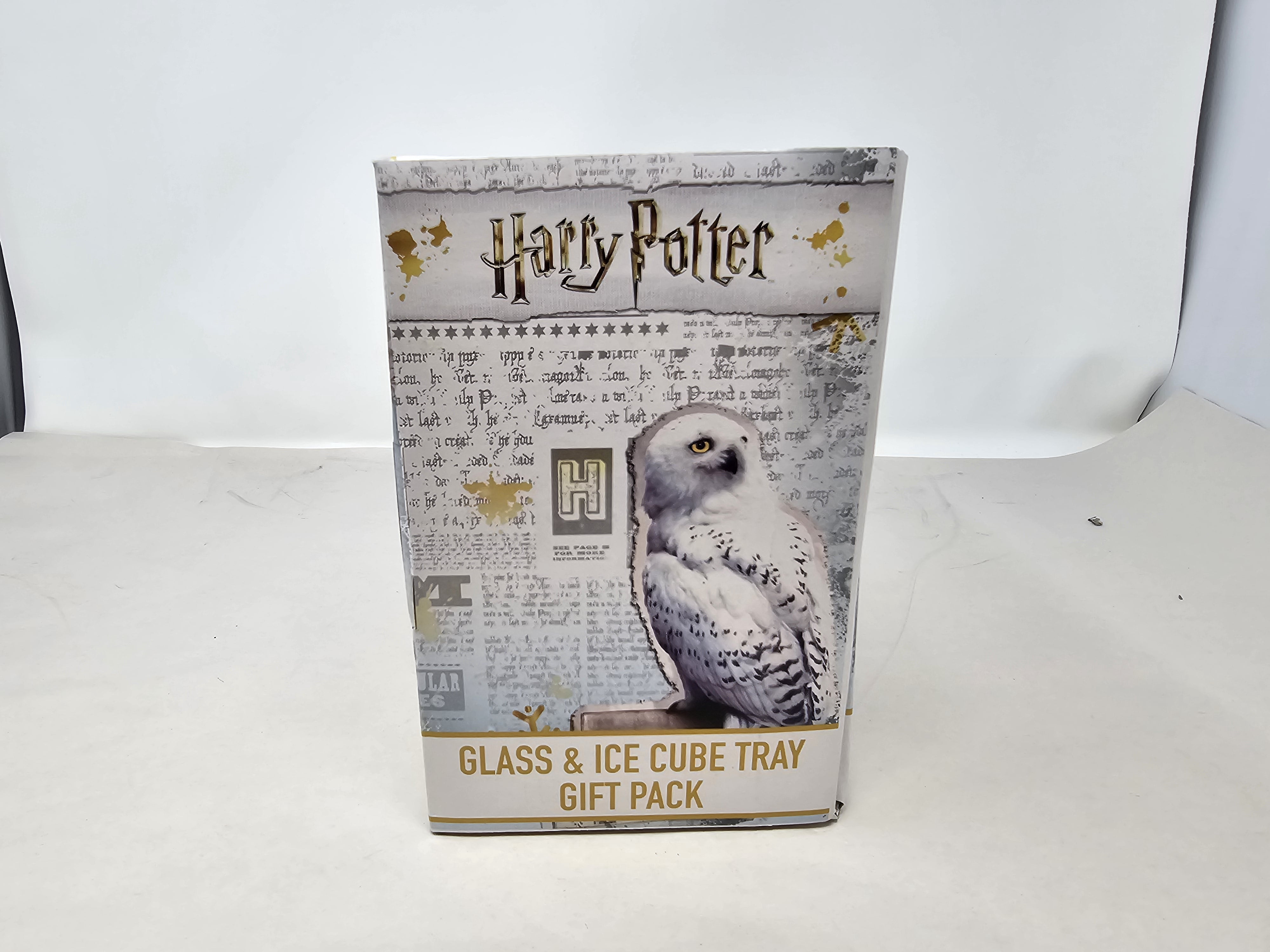 Harry Potter Slytherin & Gryffindor 16oz Glass & Ice Cube Tray Gift Pack