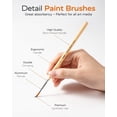 thumbnail image 4 of JusArt Detail Paint Brushes Set, 12 PCS Fine Tip Model Miniature Paint Brushes for Fine Detailing - Acrylic, Watercolor, Oil, Models, Rock Painting & Paint by Number - Triangular Handles (Wood), 4 of 9