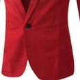 thumbnail image 3 of Lyinloo Men's Single Button Solid Color Casual Business Suit Top Red XXXL, 3 of 5
