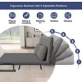 thumbnail image 4 of 5-in-1 Folding Sofa Bed - Wide Grey Convertible Sleeper, 4 of 8