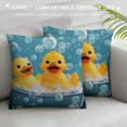 thumbnail image 3 of COMIO Funny Duck Throw Pillow Covers Cute Animal in Bathtub Bubble Modern Cartoon Yellow Blue Sofa Washable Indoor Home Kids Bedroom Dorm Couch Sofa Decorative Cushion Cover, 3 of 5