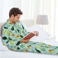 thumbnail image 5 of Bingfone Men's Pajama Set 2 Piece Loungewear PJs, Long Sleeve with Pajama Pants-Avocado Flowers And Leaves, 5 of 7