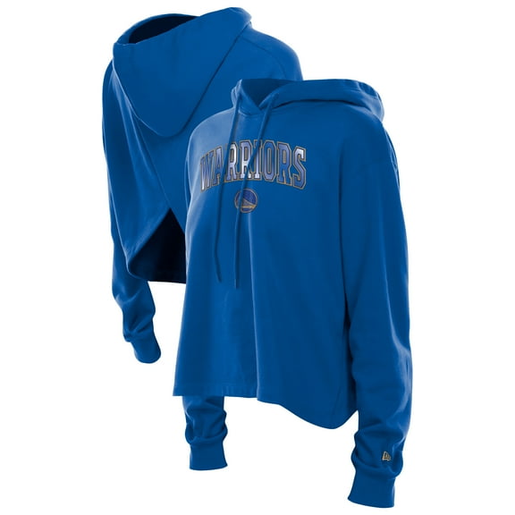 Women's New Era Royal Golden State Warriors Glam Game Open Back Hoodie