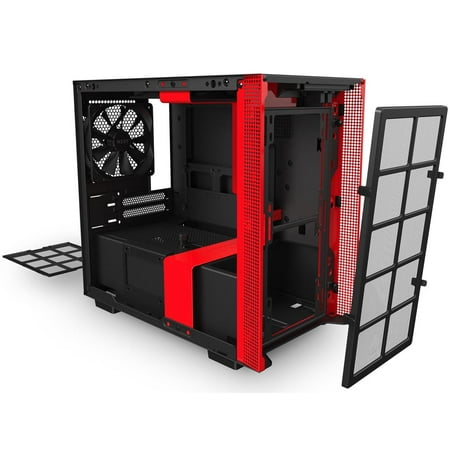 NZXT - H210i Mini ITX Tower Case with Tempered Glass - Red/Matte Black