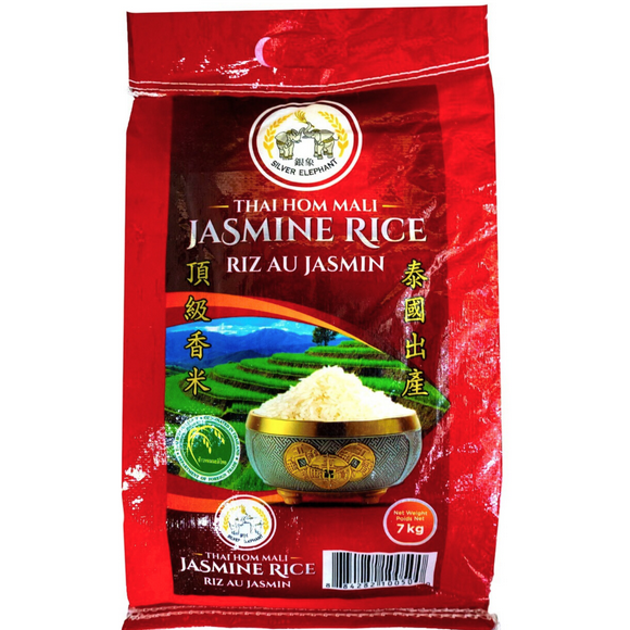 Silver Elephant Thai Hom Mali Jasmine Rice, 7 Kg Thaïlande Riz au Jasmin