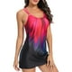 thumbnail image 3 of Gibobby Trajes de Baño Mujer Nuevo traje de baño de tamaño con cuerpo dividido estilo falda con espalda descubierta estampada y traje de baño tankini con(Rojo,G), 3 of 4