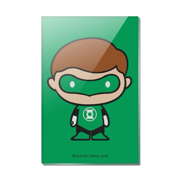 Green Lantern Cute Chibi Character Rectangle Acrylic Fridge Refrigerator Magnet