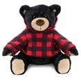thumbnail image 3 of DolliBu Plush Black Bear with Red Plaid Hoodie - Soft Huggable Wild Life Black Bear, Adorable Playtime Zoo Black Bear Plush, Cute Wildlife Cuddle Gift Super Soft Plush Doll Toy For Kids and Adults, 3 of 7