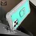 thumbnail image 6 of iPhone 12 Pro Case, iPhone 12 Case, Dteck 2 in 1 Hybrid Rugged Shockproof Case with Ring Holder Kickstand Silicone Cover for iPhone 12 / 12 Pro 6.1-inch,Gray+Mint, 6 of 7