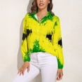 thumbnail image 3 of Jamaica Flag, Jamaican Flag Long Sleeve Blouse Woman Streetwear Casual Shirts Summer Oversize Woman Streetwear Clothing Birthday Present, 3 of 7