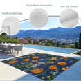 thumbnail image 3 of Orange Blue Spring Floral Outdoor Rug for Patio/Deck/Porch, Non-Slip Large Area Rug 3 x 5 Ft, Vintage Botanical Summer Flower Indoor Outdoor Rugs Washable Area Rugs, Camping Rug Carpet Runner, 3 of 8