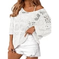 thumbnail image 2 of Jamsmile Women Shirts Summer Beach Boho Tops Soft Blend Shirts Casual Vocation Wear Comfort Bohemian Holiday Pullover Blouses, 2 of 5