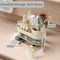 thumbnail image 2 of Unique Bargains Rotating Makeup Organizer Three-Layer Cosmetic Storage Box Large Capacity for Vanity Holder Beige, 2 of 7