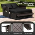 thumbnail image 4 of Costway Patio Rattan Loveseat Set Daybed Lounge Storage Ottoman Side Tables Adjust Black, 4 of 10