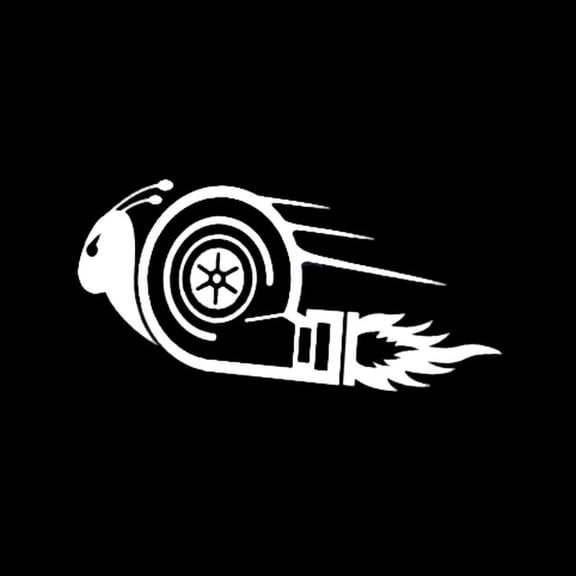 Turbo Snail Vinyl Decal Sticker | JDM Cars Trucks Vans Walls Laptops Cups | White | 6.5 inches | KCD1000