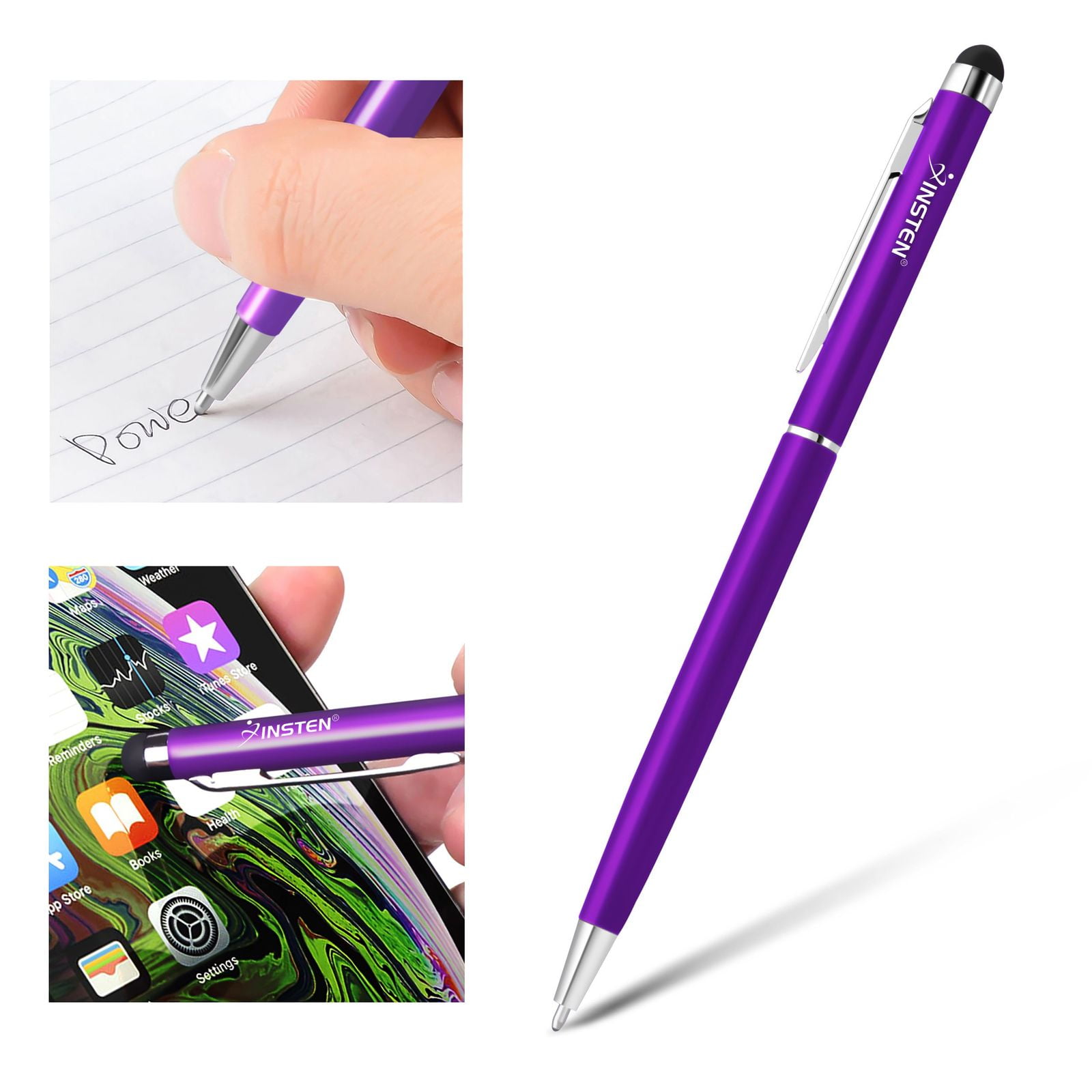5x Rosa 2in1 2in1 Stylus Kugelschreiber Touch Pen Eingabe Stift Tablet Glitzer 