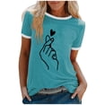 thumbnail image 1 of Lolmot T-shirt à Manches Courtes Ample pour Femmes, Mode Décontractée, Imprimé, Col Rond, Chandail, 1 of 4