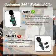 RONY Wireless Lavalier Lapel Microphone Compatible with iPhone iPad - Professional 2 Clip-on Mini Bluetooth Mics for YouTube Interview Livestream Vlog Podcast