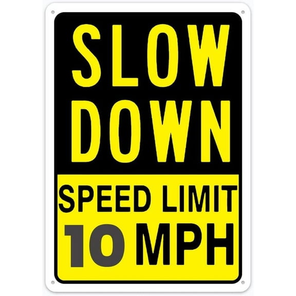 Speed Limit Sign Slow Down Speed Limit 10 Mph 12 X 8 Inches Rust Free Aluminum Metal Sign, Weather Resistant Durable In Easy To Mount
