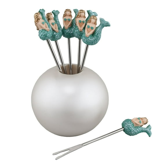 Gourmet Art 6-Piece Stainless Steel Cocktail Picks/Fruit Sticks/Appetizer Picks (Mermaid)