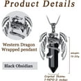 thumbnail image 7 of Dragon Pendant Necklace for Men Women Cool Healing Crystal Stone Necklace Natural Gemstone Necklace Western Dragon Jewelry, 7 of 7