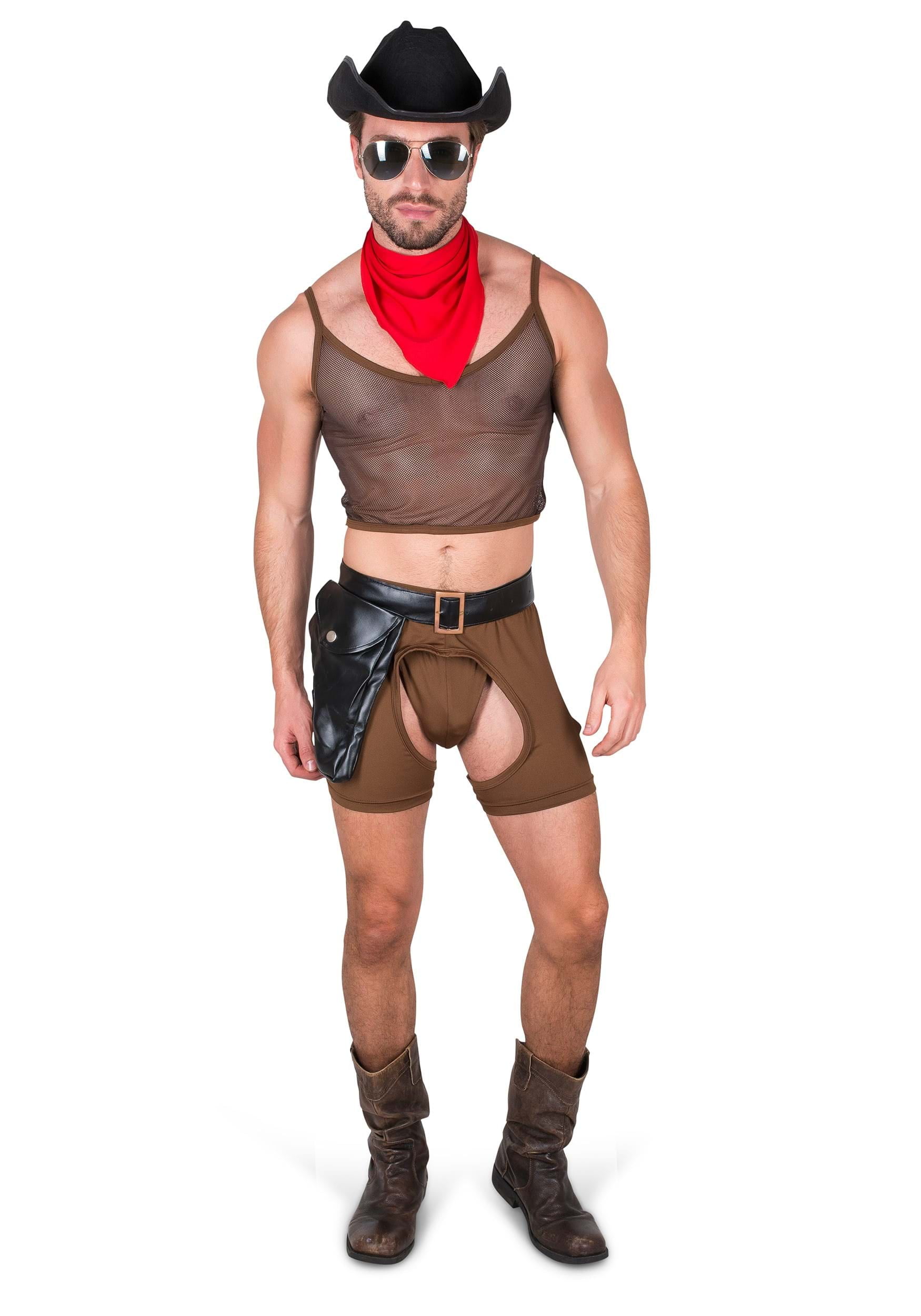 Cowboys Mens Adult Brown Western Bandit Halloween Costume Vest-OS 