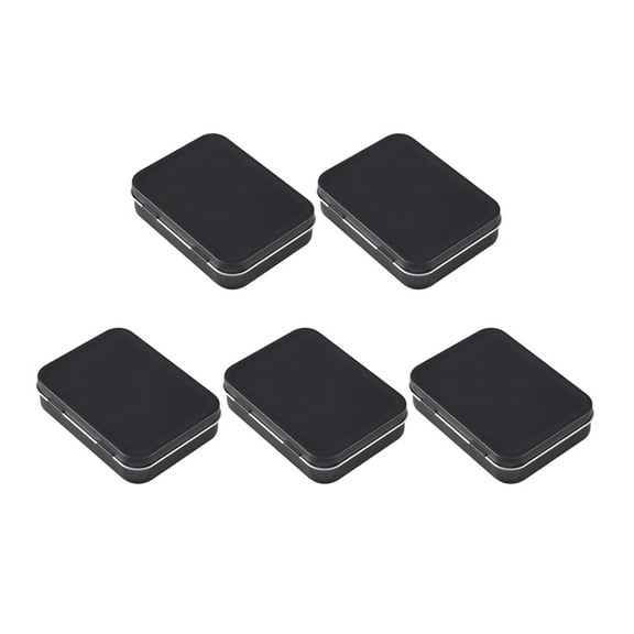 unbranded  5 PCS Rectangular Tin Cans Empty Tins Storage Basket Compartment Boxes Black