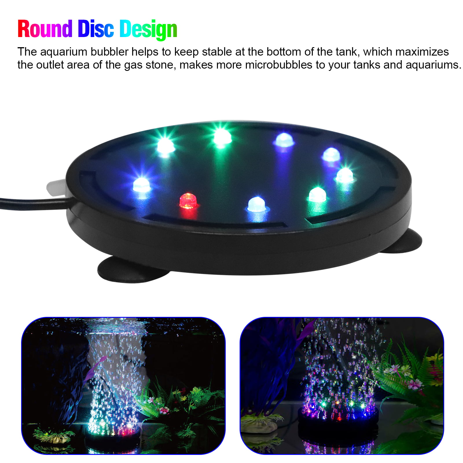 keuken taxi Trouwens Underwater Submersible Fish Tank Light Color Changing LED Air Bubble Light  Waterproof Bubble Lamp for Fish Tank - Walmart.com