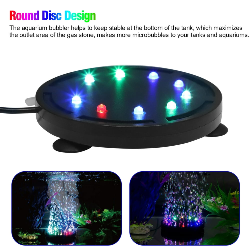 Underwater Submersible Fish Tank Light Color Changing LED Air Bubble Light Waterproof Bubble