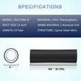 thumbnail image 3 of HAN'KITCHEN'LON'S 6" x 8ft Aluminum Ducting, 4-Layer Vent Hose for HVAC, Dryer, Heating/Cooling, 2 Clamps Included, 3 of 7