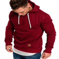 thumbnail image 2 of CNKOO Men Solid Color Long Sleeve Loose Hoodies Jumper Outwear, 2 of 4