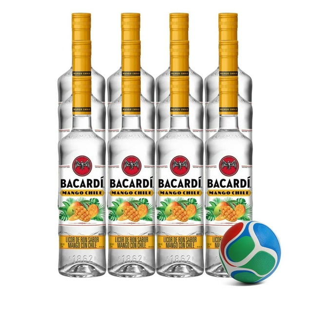 12 Licor de Ron Bacardi Mango Chile 750 ml + Balón Mini