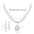 thumbnail image 4 of Shenmeida 2Pcs/set Elegant Royal Style Women Imitation Pearl Teardrop Shaped Pendant Necklace Earrings Set, 4 of 8