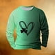 thumbnail image 1 of Ceisia men's Loose Fit Crew Neck Long Sleeve Waffle Knit Top for Holiday Casual Wear Green M Gifts, 1 of 3