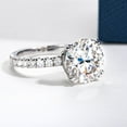thumbnail image 3 of Bo.Dream 5ct Moissanite Round Cut Engagement Rings for Women, White Gold Plated Silver Wedding Ring, 3 of 5