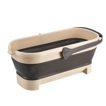 Collapsible Mop Bucket with Handle, 17L/4.2 Gallon Small Foldable Bucket for House Cleaning, Car Washing, Camping Portable Rectangular Handy Basket Plastic Bucket for Cleaning Mop