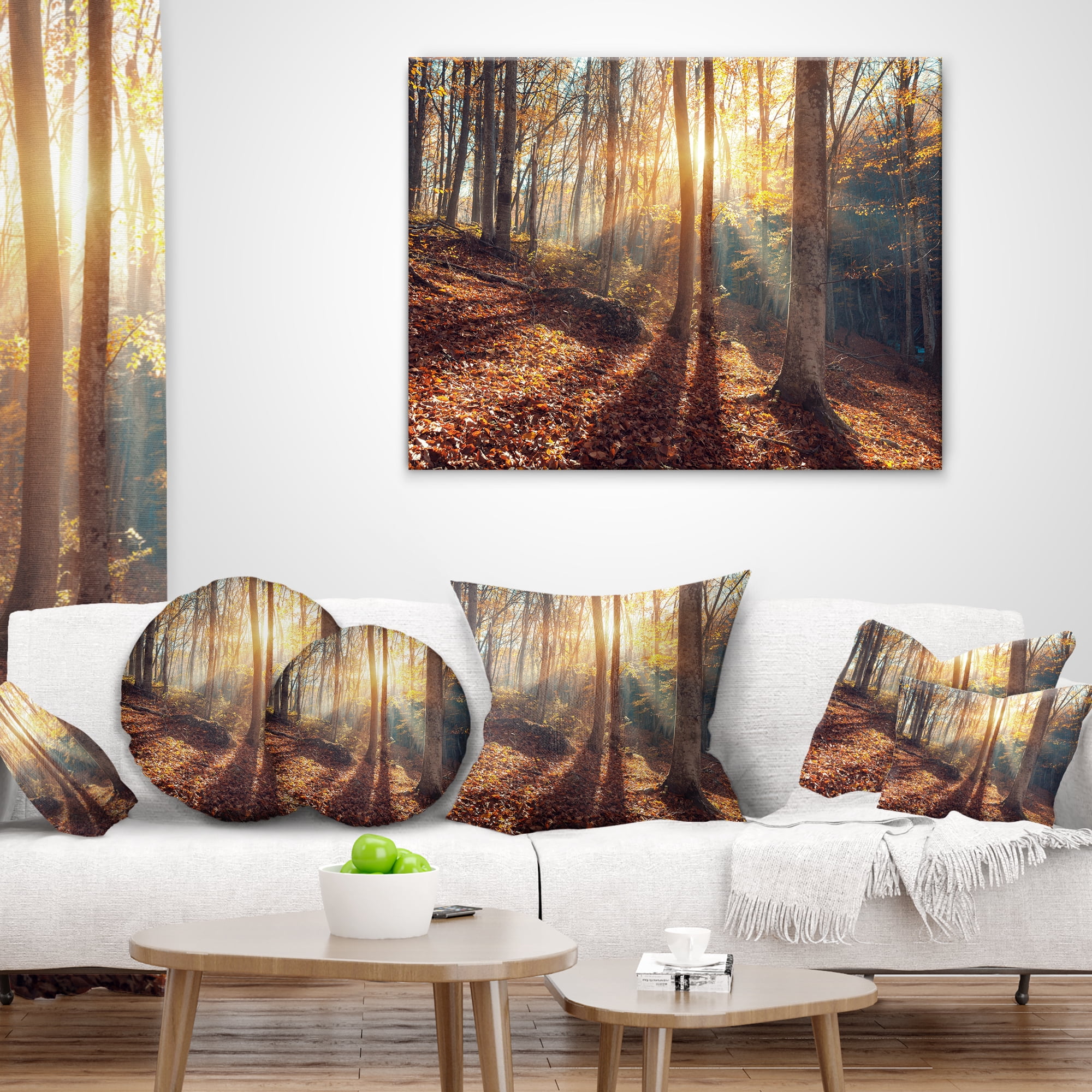 Designart Crimean Mountains Autumn - Landscape Photography Throw Pillow - 12x20