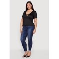 thumbnail image 3 of Women's Plus Size Metallic Detail Keyhole Top, 3 of 4