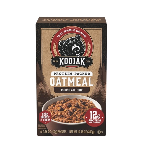Kodiak Protein-Packed Chocolate Chip Instant Oatmeal Packets, 1.76 oz (6 Count)