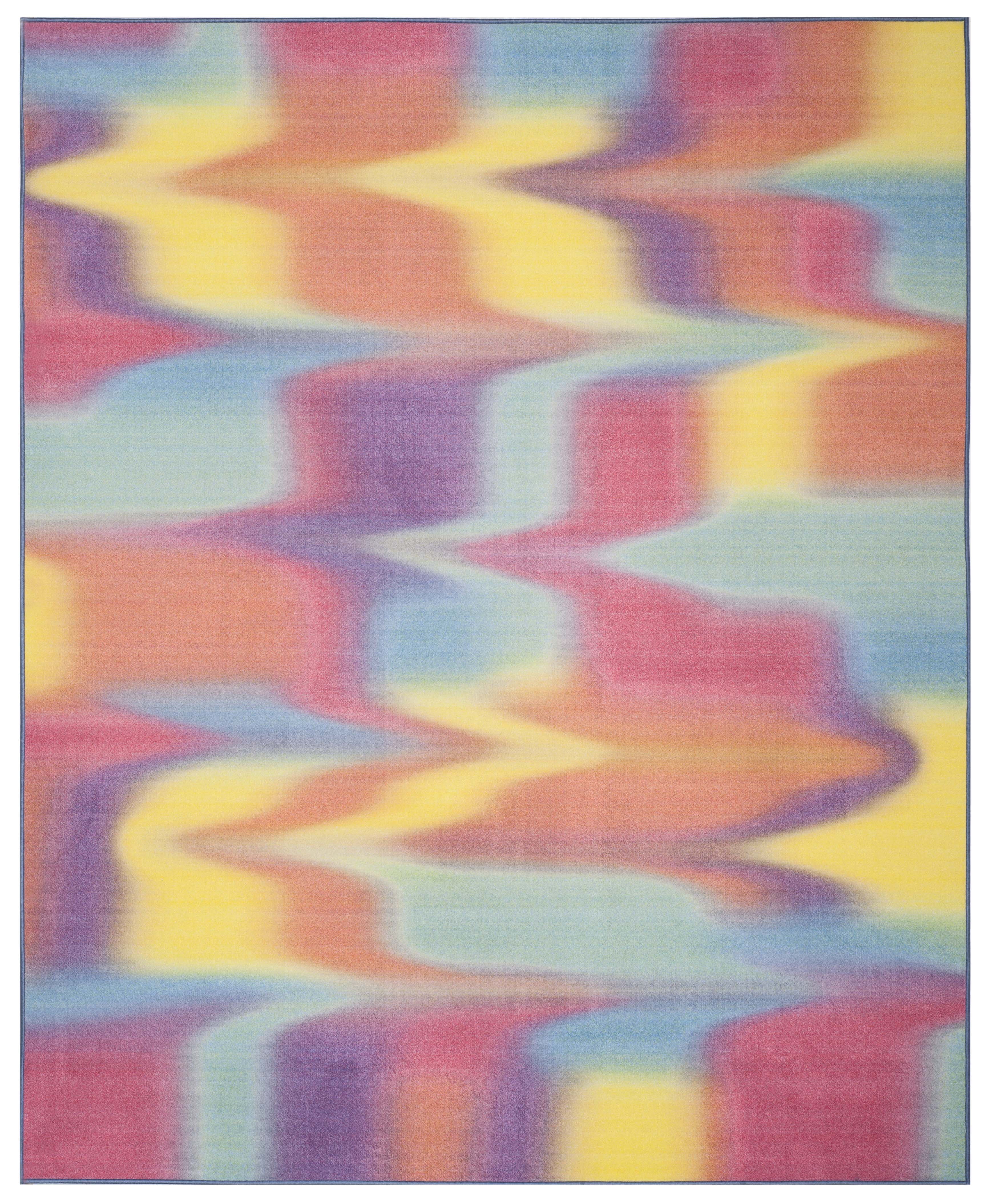 SAFAVIEH Paint Brush Evette Colorful Area Rug, Fuchsia/Yellow, 8' x 10'