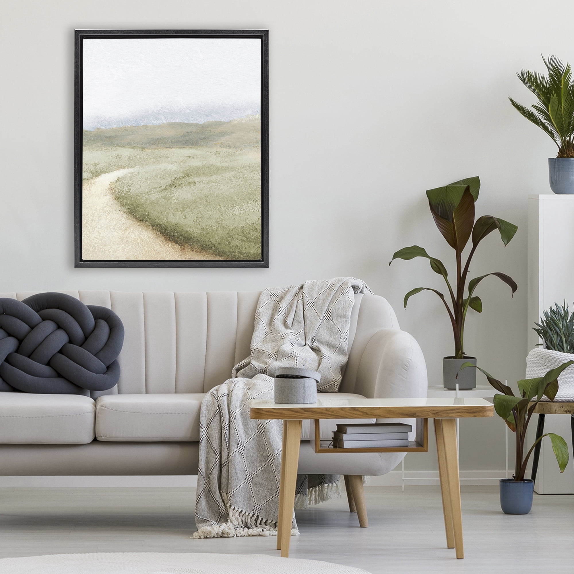 Stupell Industries Green Pasture Quiet Landscape Black Framed Floater Canvas Wall Art, design by Michael Marcon