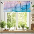 thumbnail image 2 of Pink Blue Marble Valances for Windows, 54 x 18in, Abstract Modern Art Gradient Waves Rod Pocket Kitchen Valance Curtain Light Filtering Window Treatments for Living Room Bedroom, 1 Panel, 2 of 7