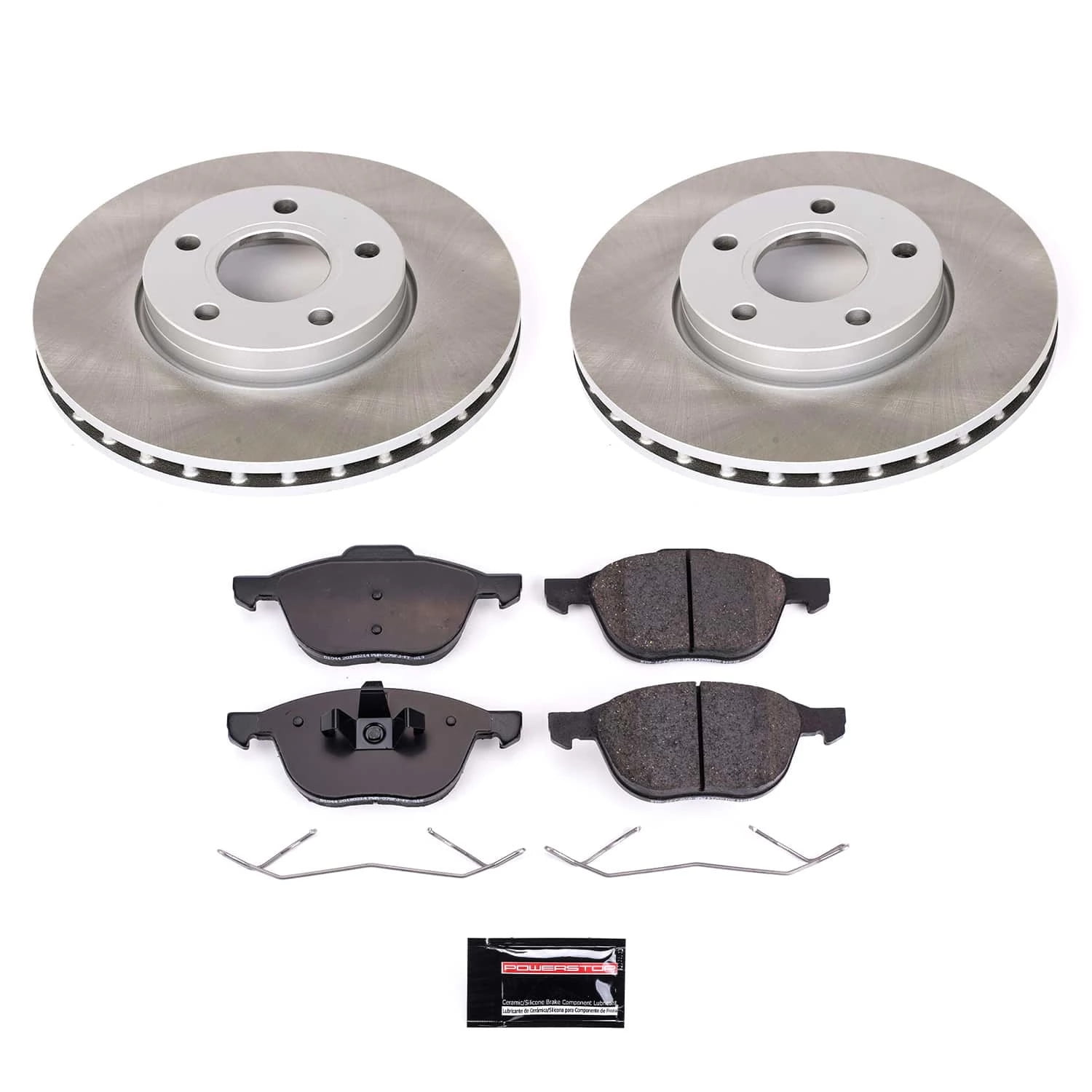 PowerStop Front Semi-Coated Rotor and Low-Dust Ceramic Brake Pad Kit SC5976