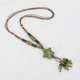 thumbnail image 5 of Ofertas Únicas 1 Pc Collar Bohemio Collar Largo de Suéter Ajustable Versátil con Perlas, Colgante Largo de Estrella de 12.2" a 15.7" Verde, 5 of 5