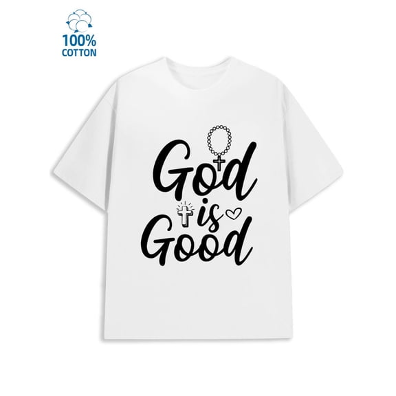God is Good men Jesus 180G 100% Cotton white funny Classic Unisex Shirt Crewneck tshirts Retro Unisex Shirt Short Sleeve tshirts Casual Unisex Shirt Graphic Tee tshirts