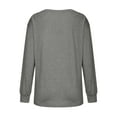 thumbnail image 4 of Odeerbi Christmas Shirts For Women Long Sleeve Tops Merry Christmas Solid Print Round Neck Round Neck Top Gray, 4 of 5