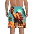 thumbnail image 3 of KLL Cool Camel Oasis Vibes Men's Casual Summer Beach Shorts Hawaiian Shorts with Pockets-Small, 3 of 5