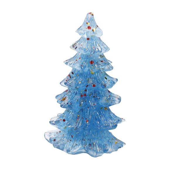 Christmas Tree Ornament Resin Crystal Pine Design Table Display Decor Multicolor Green Blue 13 cm x 13 cm x 10 cm 230 g
